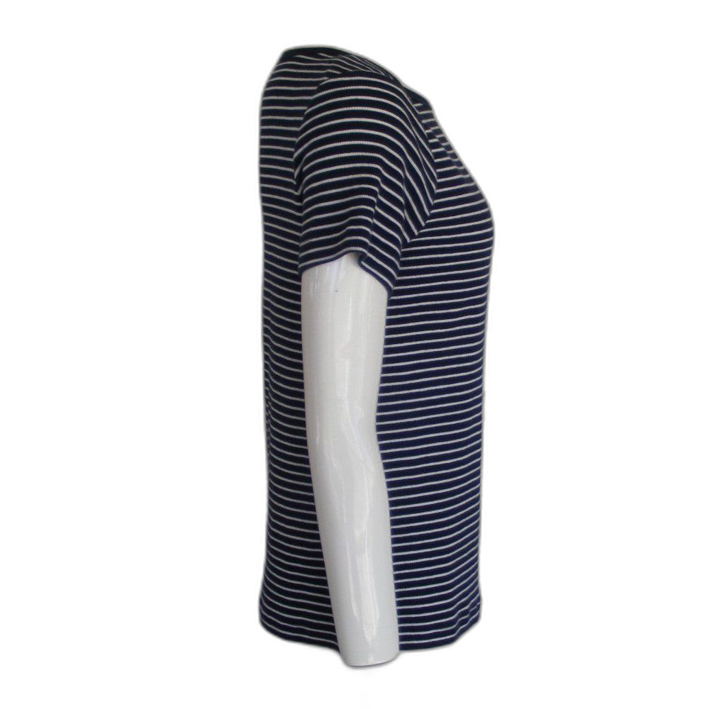 TOMMY BAHAMA Top, M, Blue/White stripe, Ribbed, SS - Picture 5 of 9